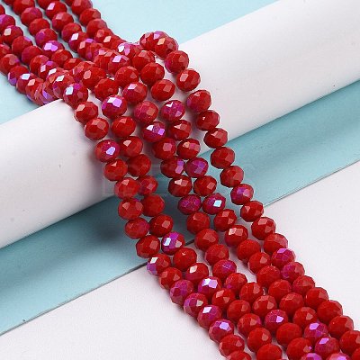 Electroplate Opaque Solid Color Glass Beads Strands LS-EGLA-A044-P4mm-L22-1