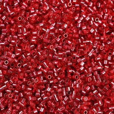 Baking Paint Silver Lined Glass Seed Beads SEED-H003-09C-1