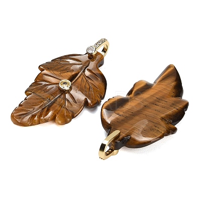 Natural Tiger Eye Pendants G-K372-06G-A02-1