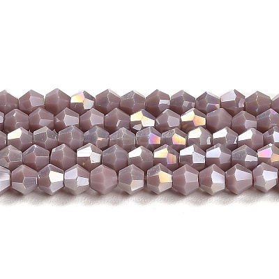 Opaque Solid Color Electroplate Glass Beads Strands X1-GLAA-F029-P4mm-A13-1