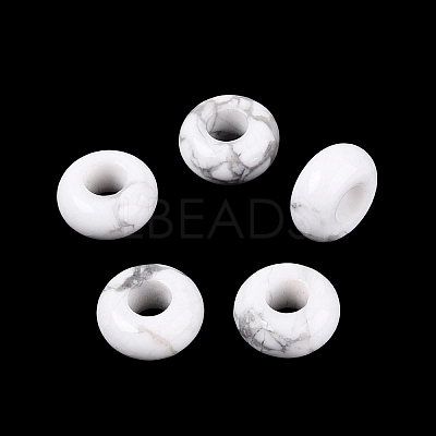 Natural Howlite European Beads G-Q602-04C-1