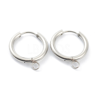 Tarnish Resistant 201 Stainless Steel Huggie Hoop Earring Findings STAS-P283-01F-P-1