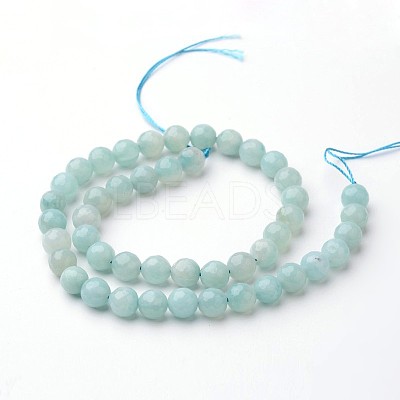 Natural Amazonite Beads Strands G-J376-17-6mm-1