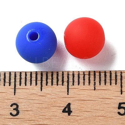 Rubberized Style Imitated Silicone Acrylic Beads MACR-D029-01L-1