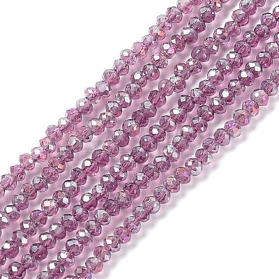Electroplate Glass Beads Strands EGLA-R048-2mm-11-1