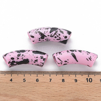 Opaque Spray Painted Acrylic Beads MACR-S372-001F-B03-1
