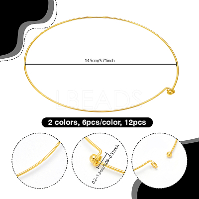 12Pcs 2 Colors Iron Choker Necklace Making NJEW-UN0001-84-1