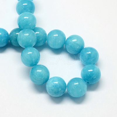 Natural Dyed Yellow Jade Gemstone Bead Strands X-G-R271-6mm-Y05-1