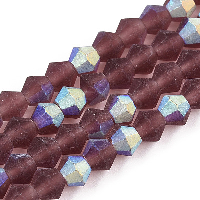 Imitate Austrian Crystal Bicone Frosted Glass Beads Strands LS-EGLA-A039-T2mm-MB05-1