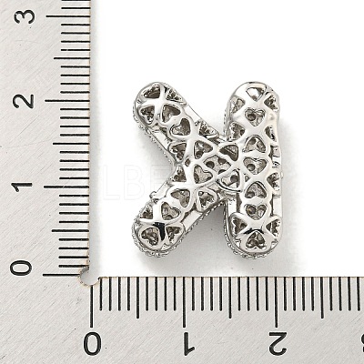 Platinum Plated Brass Micro Pave Cubic Zirconia Pendants KK-L073-001P-K-1