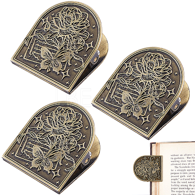 3 Bags Tibetan Style Zinc Alloy Decorative Binder Clips FIND-CP0004-02-1