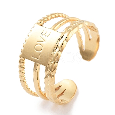 304 Stainless Steel Open Cuff Rings RJEW-K273-10G-1