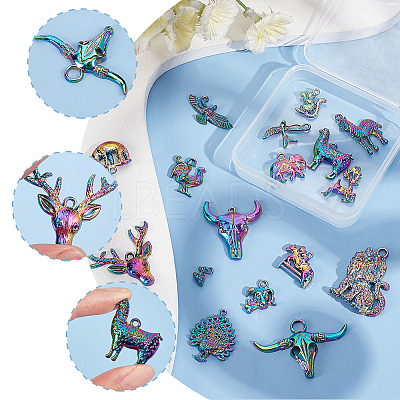 Animal Theme Alloy Pendant Sets FIND-HY0001-48-1