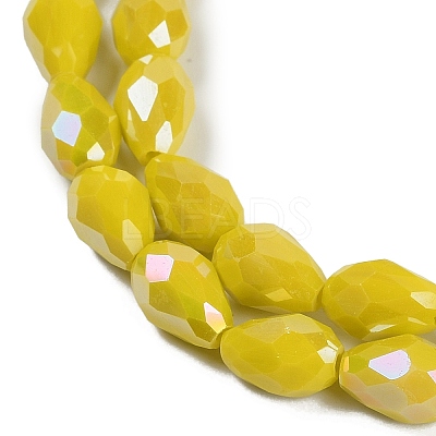 Opaque Solid Color Electroplate Glass Beads Strands EGLA-N013-P8mm-B06-1