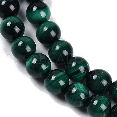 Natural Malachite Beads Strands G-F461-05-8mm-1