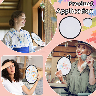 120Pcs Sublimation Blank Polyester Folding Fan AJEW-BC0010-86A-1
