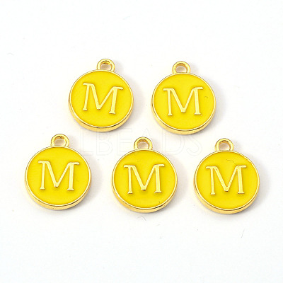 Golden Plated Alloy Enamel Charms X-ENAM-S118-09M-1