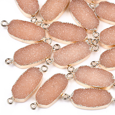 Electroplate Druzy Resin Links connectors RESI-S366-07E-1
