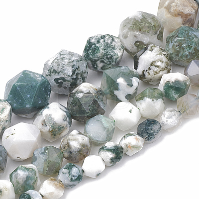 Natural Tree Agate Beads Strands G-S332-6mm-010-1