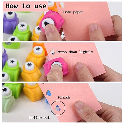 Random Single Color or Random Mixed Color Mini Plastic Craft Paper Punch Sets for Scrapbooking & Paper Crafts LS-AJEW-L051-04-1