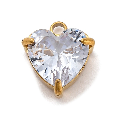 304 Stainless Steel Rhinestone Pendants STAS-P386-01G-04-1