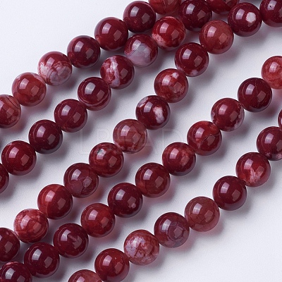 Natural Agate Beads Strands G-G754-04-8mm-1