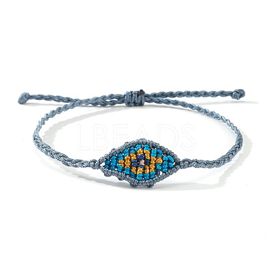 Adjustable Evil Eye Polyester Cord Braided Bracelets for Men Women BI7988-15-1