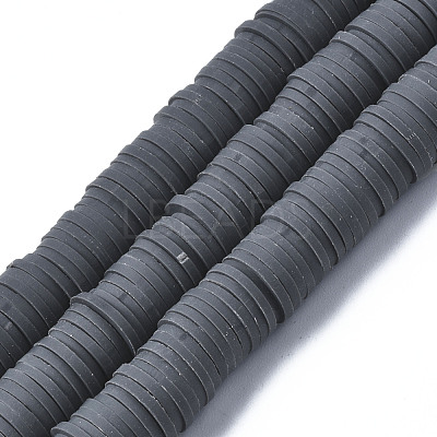 Flat Round Handmade Polymer Clay Beads CLAY-R067-10mm-41-1