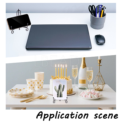 16Pcs Folding Iron Display Easels for Decorative Plates Photo Frames AJEW-GO0004-47A-1