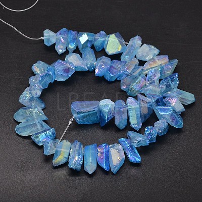 Electroplated Natural Quartz Crystal Beads Strands G-A142-03C-1