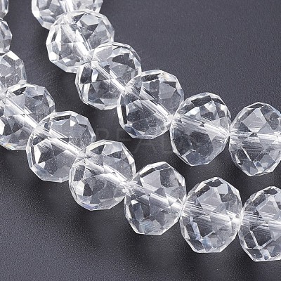 Faceted Rondelle Handmade Glass Beads X-GS011-01-1