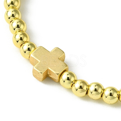 2Pcs 2 Colors Alloy Cross Link Bracelets BJEW-JB10561-1