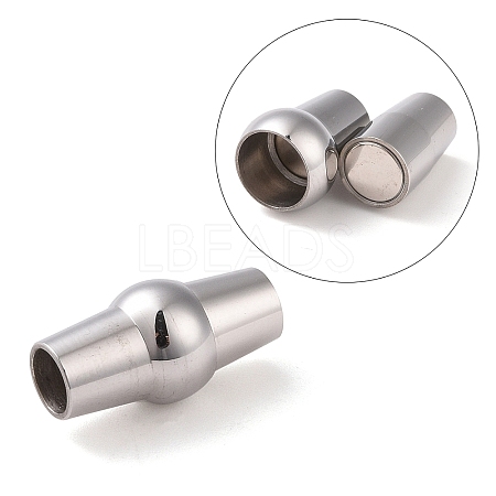 Tarnish Resistant 304 Stainless Steel Magnetic Clasps with Glue-in Ends STAS-K006-09C-4mm-1