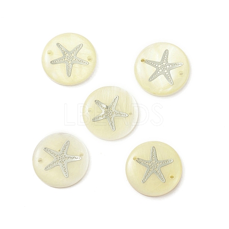Natural Freshwater Shell Connector Charms SHEL-XCP0001-05-1