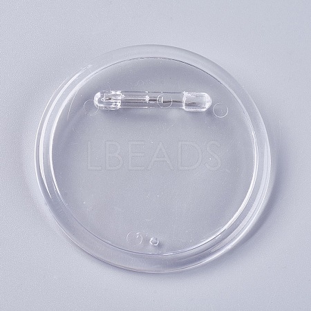 Transparent Acrylic Brooch Cabochon Bezel Settings X-KY-WH0003-B02-1