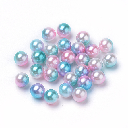 Rainbow Acrylic Imitation Pearl Beads OACR-R065-8mm-A05-1
