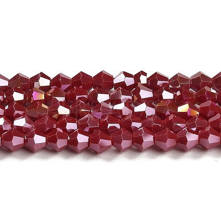 Opaque Solid Color Electroplate Glass Beads Strands X1-GLAA-F029-P4mm-A01-1