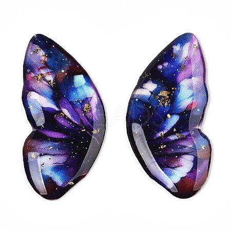 Epoxy Resin Butterfly Wings Cabochons CRES-N035-02A-1