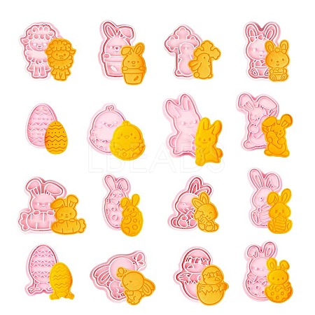 16Pcs Easter Theme Plastic Cookie Cutters EAER-PW0001-062A-02-1