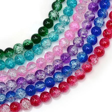 Baking Paint Crackle Glass Bead Strands CCG-S001-4mm-M-1