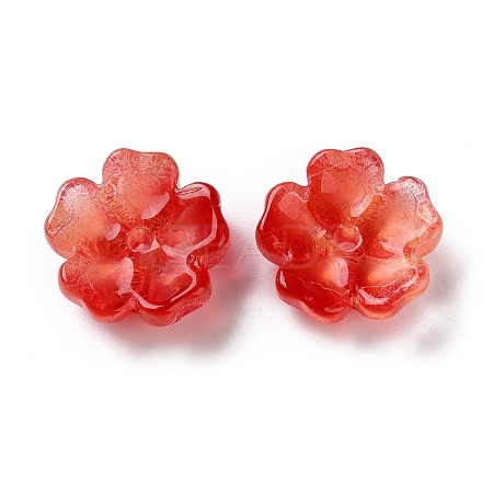 Dyed & Heated Gradient Color Glass Bead Cap GLAA-D307-01H-1