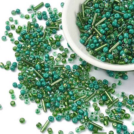 Opaque & Transparent Inside Colours Glass Seed Beads SEED-YW0002-17F-1