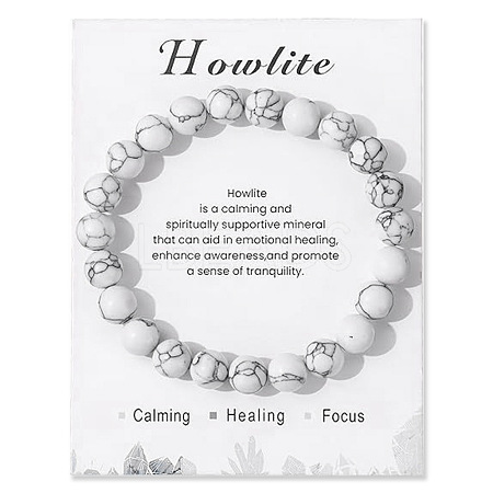Synthetic Howlite Beaded Stretch Bracelets PW-WG7FE75-22-1-1