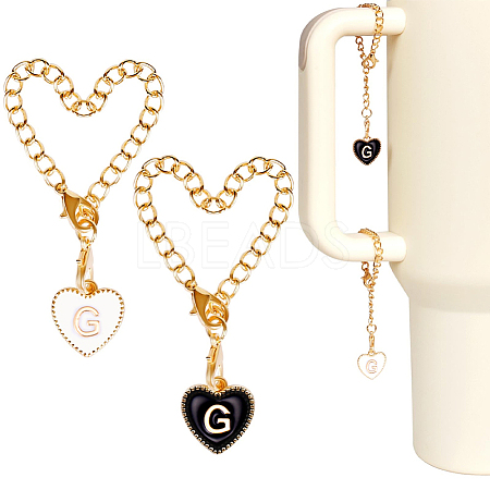 2 Sets Alloy Enamel Cup Pendant Decorations HJEW-SC0001-56G-1
