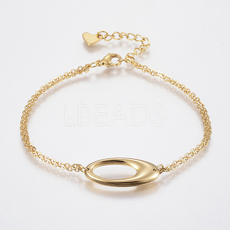 304 Stainless Steel Cable Chain Bracelets BJEW-I243-04G-1