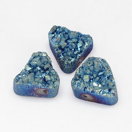 Electroplated Natural Druzy Quartz Crystal Beads G-G888-06B-1