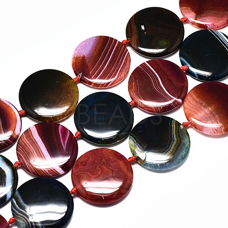 Natural Multi-Color Agate Beads Strands G-S370-075-1