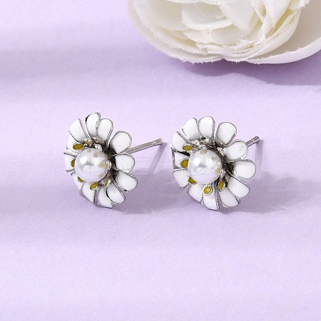 Brass Enamel Stud Earrings KK-CBA8324-27P-04-1