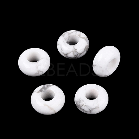 Natural Howlite European Beads G-Q602-04C-1