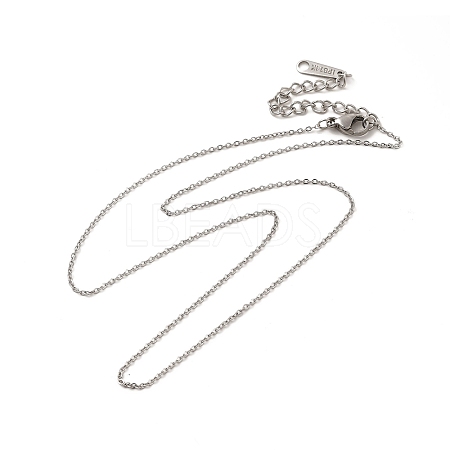 Non-Tarnish 304 Stainless Steel Cable Chain Necklace for Women NJEW-G097-11P-1